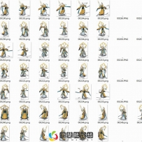 佛尘老道士武侠人物怪物素材