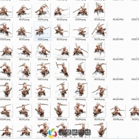 持棍老翁武侠人物怪物素材