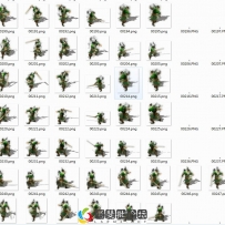 持剑绿衣侠客武侠人物怪物素材