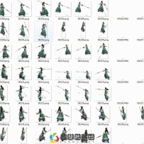 长枪女侠客武侠人物怪物素材